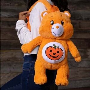 Care Bears Halloween Pumpkin Plush Backpack Orange Bear Bag